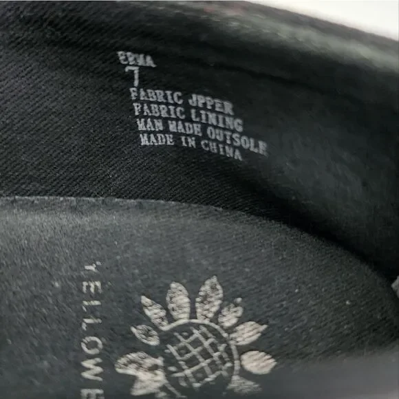 Yellowbox Erma Black Shimmer Fabric Slip On Flats 7 - Picture 7 of 7